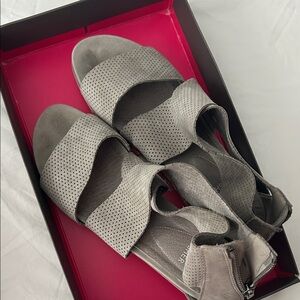 Eileen Fisher Gray Perforated Sandals